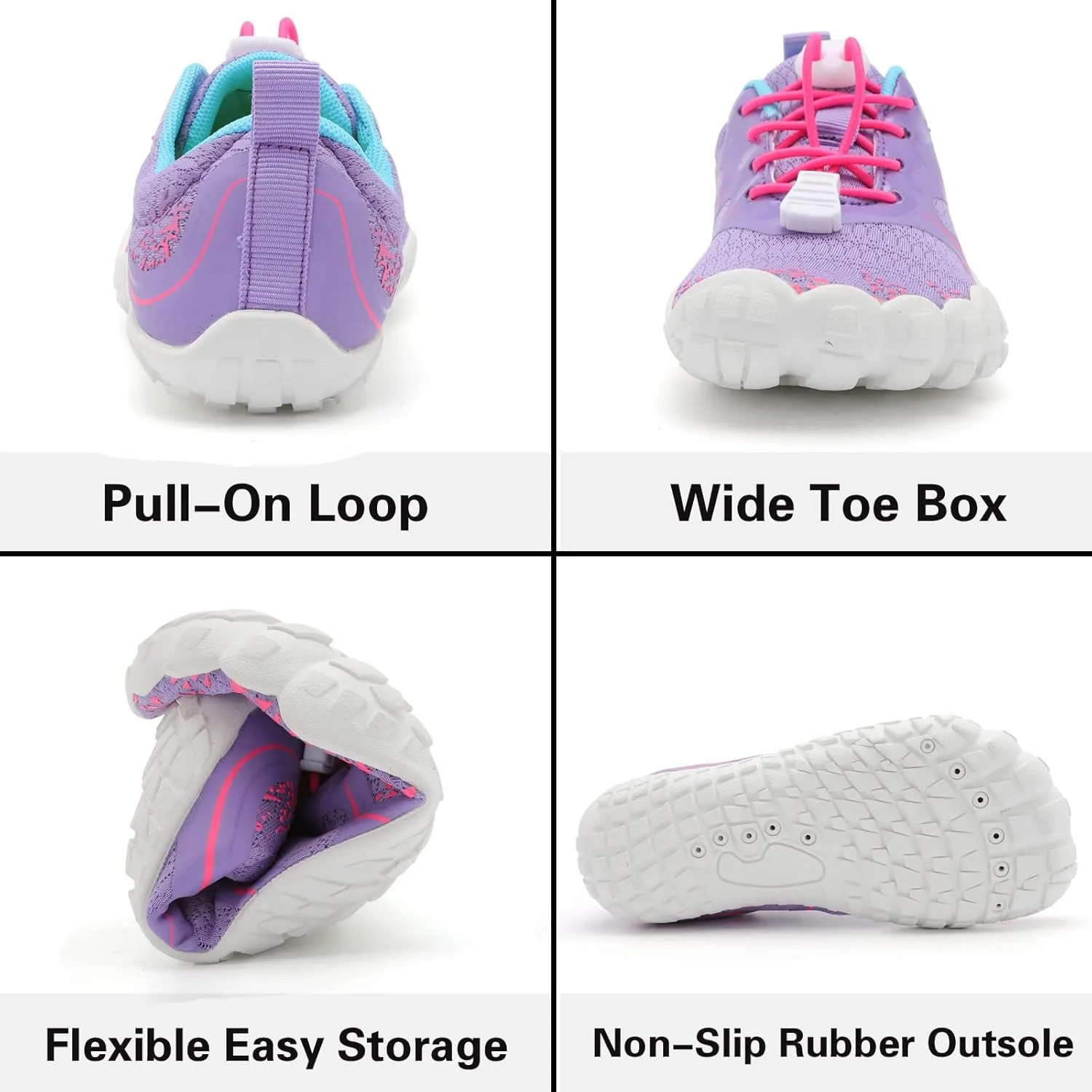 L-RUN Kids Water Shoes Boys Girls Barefoot Water Hiking Shoes Indoor Outdoor Quick Dry Athletic Sneaker Shoes
