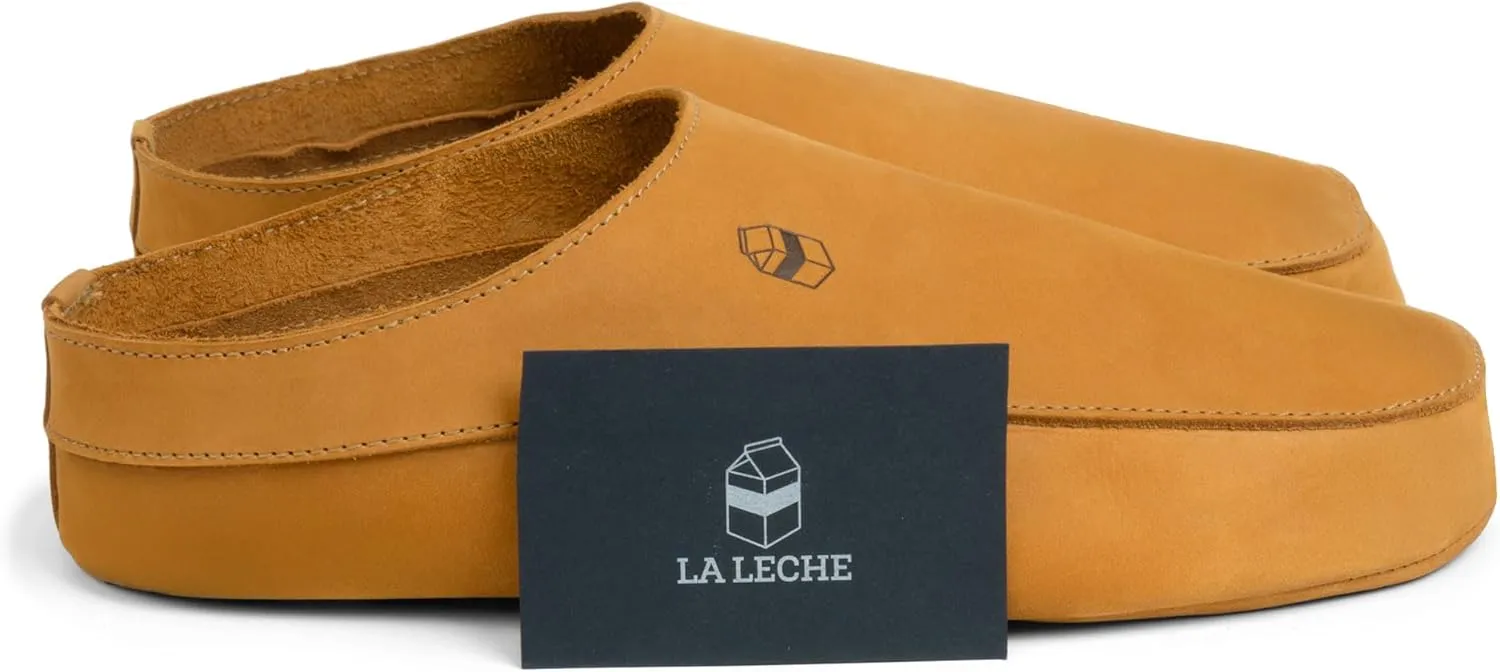 La Leche, Japanese Uwabaki Style Slippers, Slip-On Slippers, Indoor Slippers, Shoes for Home, Full Grain Leather & Memory Foam, Handmade