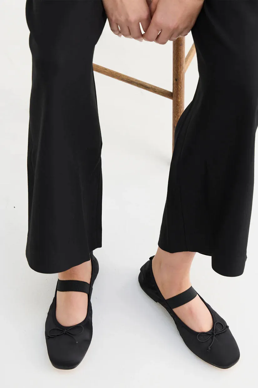 La Tribe Ballet Flat - Black Satin