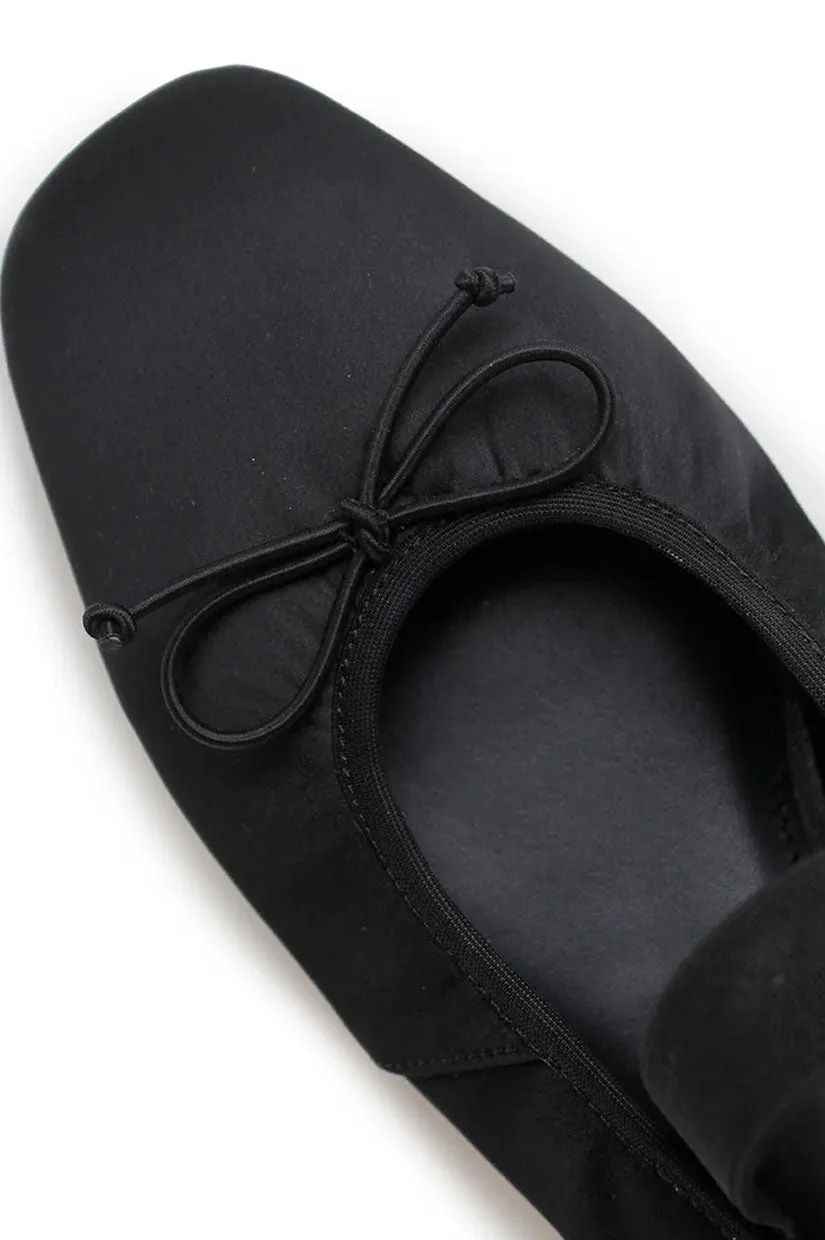 La Tribe Ballet Flat - Black Satin