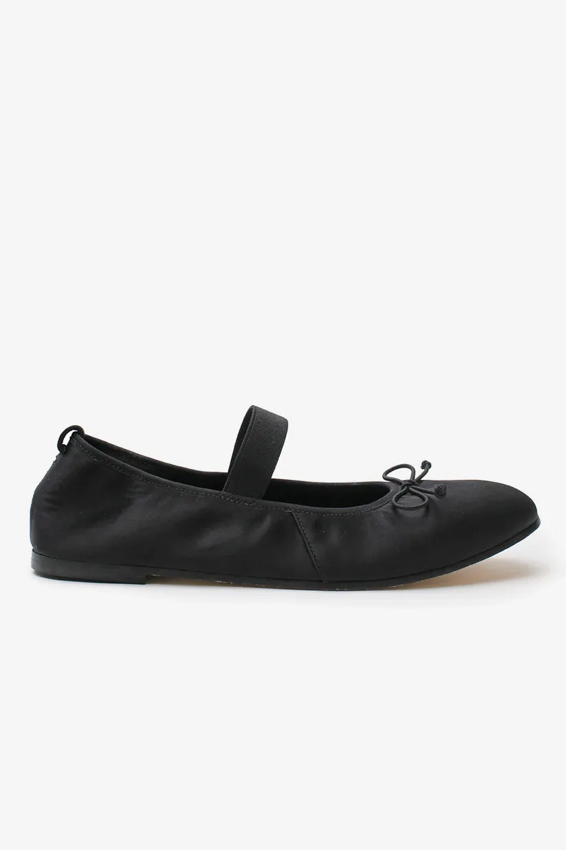 La Tribe Ballet Flat - Black Satin