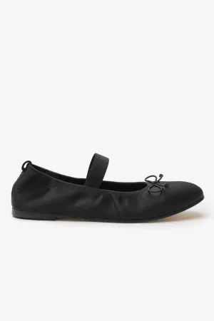 La Tribe Ballet Flat - Black Satin