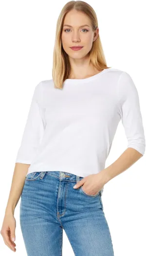 LAmade Santa Monica Mitered Back Elbow Length Tee White SM