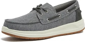 Lands' End Canvas Boat Shoes Men, Deck Shoes Mens Boat Shoes Slip Ons - Navy Blue, Tan Brown or Grey Mens Casual Shoes, Size 8-13