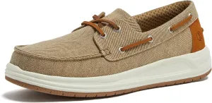 Lands' End Canvas Boat Shoes Men, Deck Shoes Mens Boat Shoes Slip Ons - Navy Blue, Tan Brown or Grey Mens Casual Shoes, Size 8-13