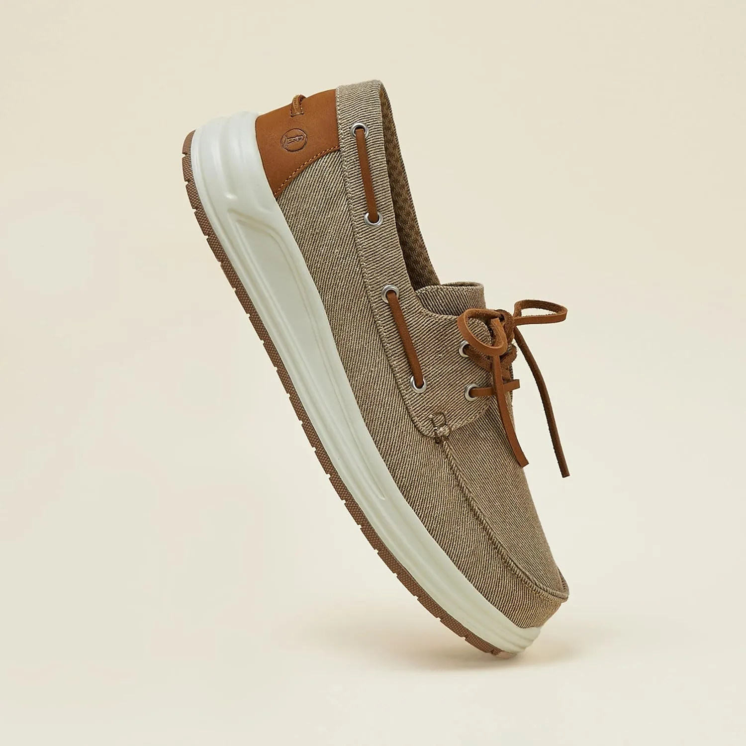 Lands' End Canvas Boat Shoes Men, Deck Shoes Mens Boat Shoes Slip Ons - Navy Blue, Tan Brown or Grey Mens Casual Shoes, Size 8-13