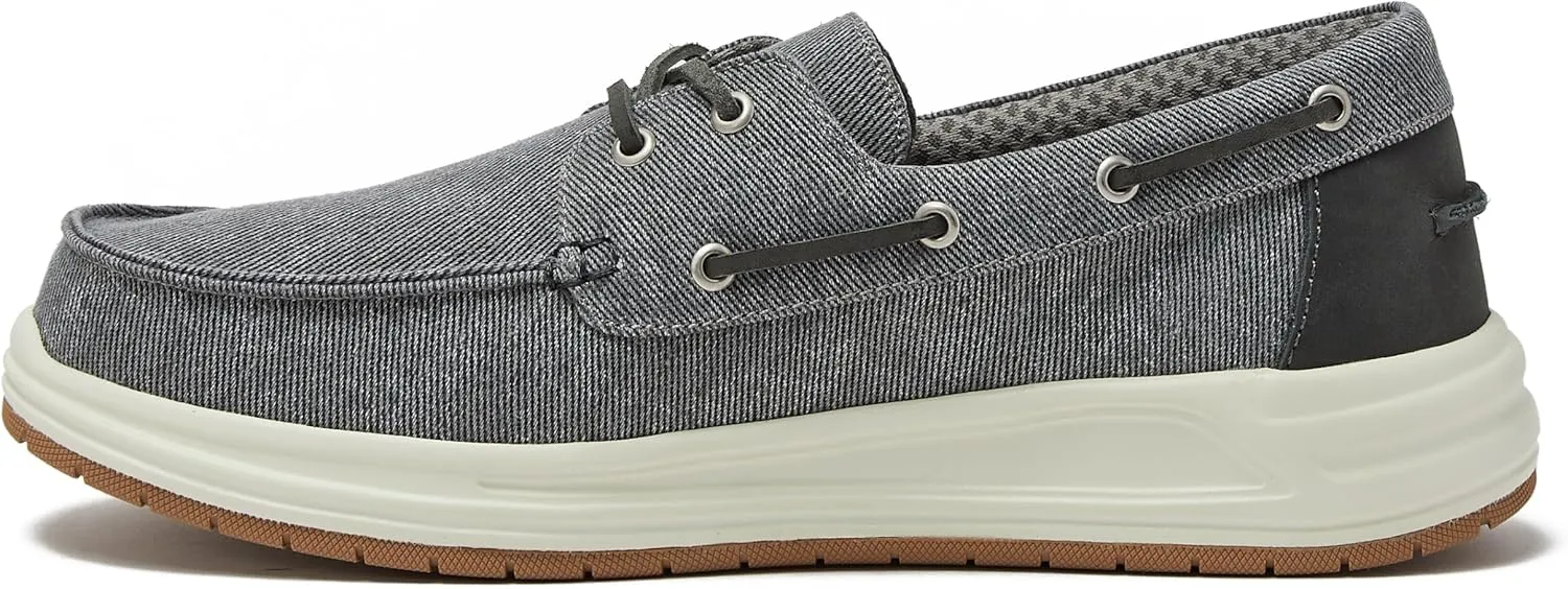 Lands' End Canvas Boat Shoes Men, Deck Shoes Mens Boat Shoes Slip Ons - Navy Blue, Tan Brown or Grey Mens Casual Shoes, Size 8-13