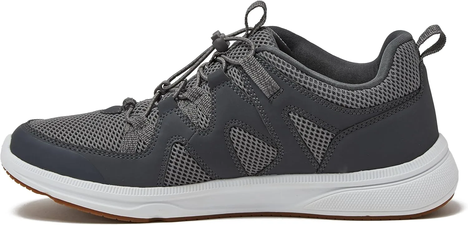 Lands' End Slip On Water Sneakers for Men, Quick Dry Mesh Sport Mens Water Shoes for Beach, Pool, Hiking or River with Drainage, Black or Grey, Size 8 to 13 Water Shoes Men
