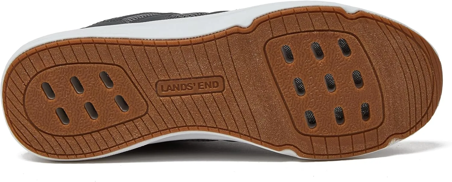 Lands' End Slip On Water Sneakers for Men, Quick Dry Mesh Sport Mens Water Shoes for Beach, Pool, Hiking or River with Drainage, Black or Grey, Size 8 to 13 Water Shoes Men