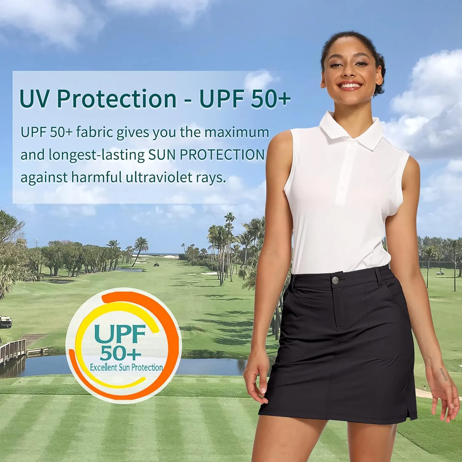 LastFor1 Women's Outdoor Skort Golf Skorts Active Athletic Skort UPF 50  Hiking Casual Skirt Quick Dry with Pockets