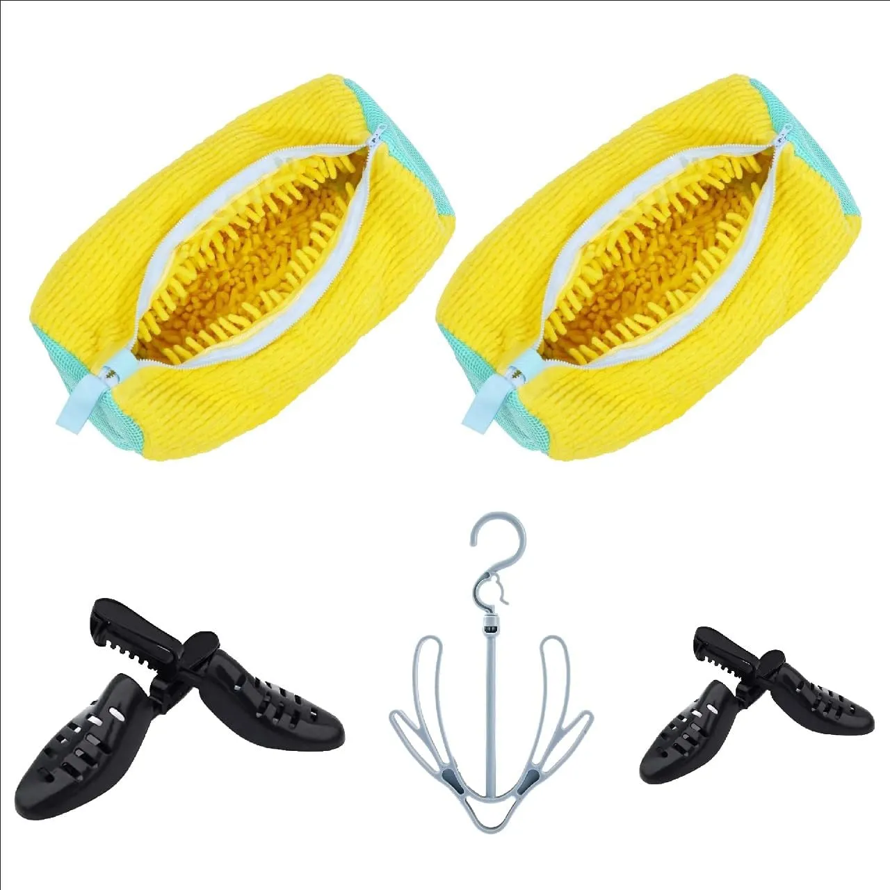 Laundry Shoe Bag for Washer and Dryer with Bonus Shoe Trees and Hanging Hook - Durable Shoe Bag for Washing Machine - Sneaker Laundry Protection Bag