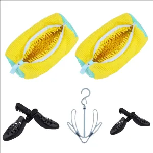 Laundry Shoe Bag for Washer and Dryer with Bonus Shoe Trees and Hanging Hook - Durable Shoe Bag for Washing Machine - Sneaker Laundry Protection Bag