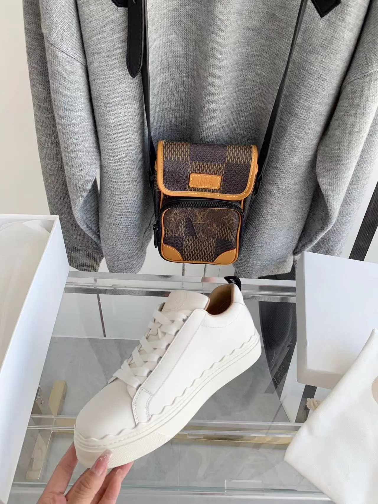 Lauren Sneaker Superior-grade Quick delivery Chloe Calfskin White