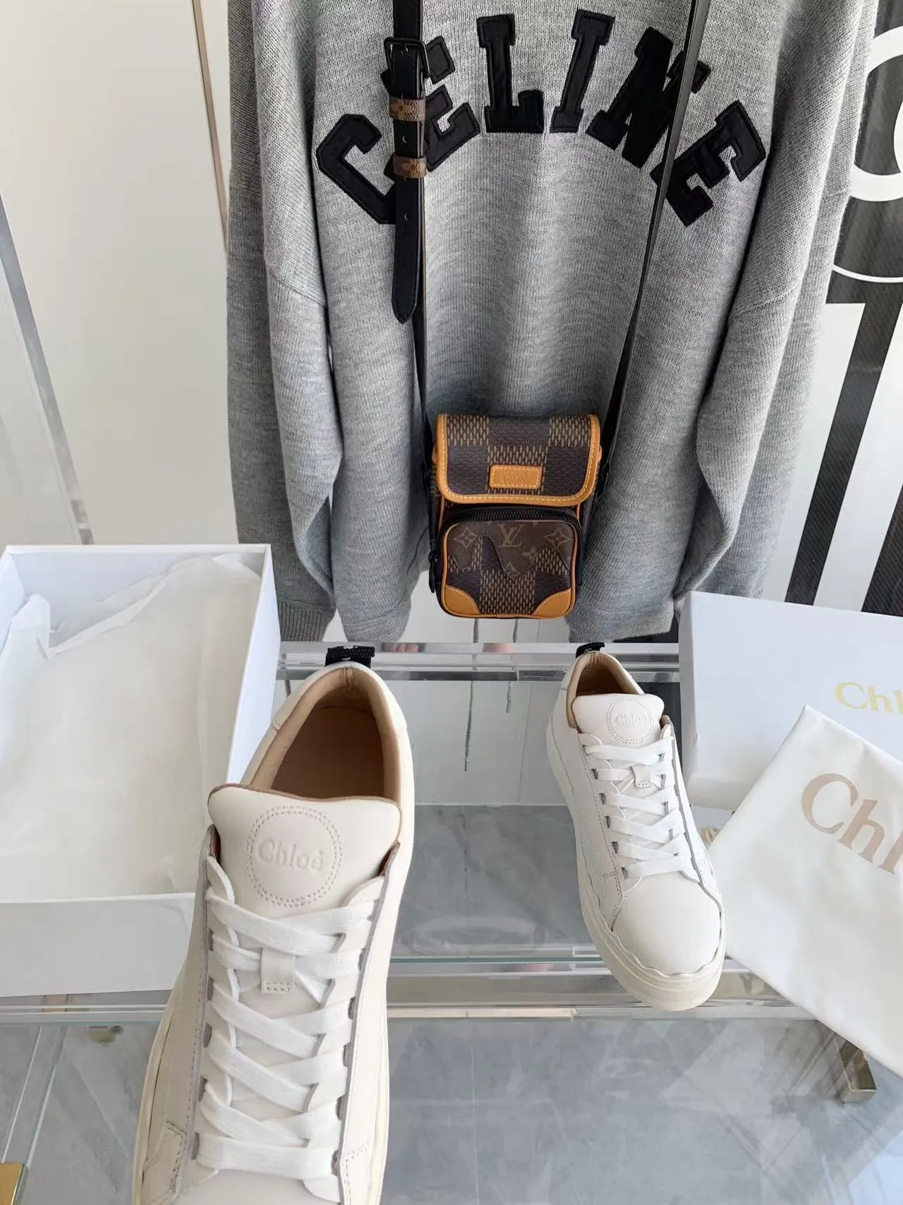 Lauren Sneaker Superior-grade Quick delivery Chloe Calfskin White