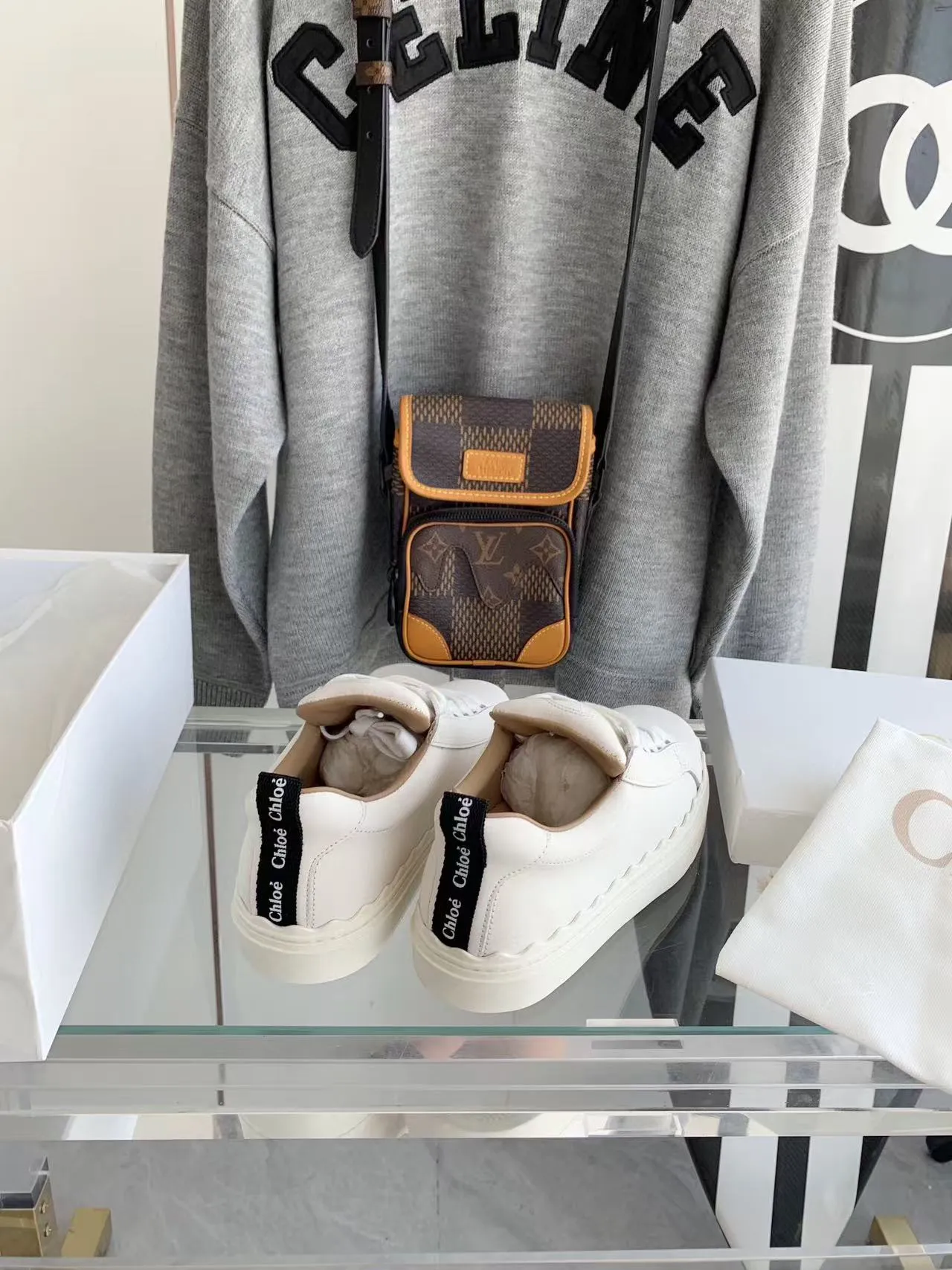 Lauren Sneaker Superior-grade Quick delivery Chloe Calfskin White