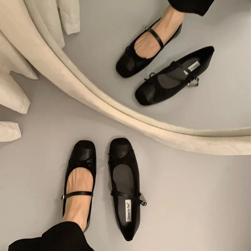 LBSFY  -  2024 Women Flat Shoes Fashion Round Toe Shallow Slip On Ladies Soft Ladies Mary Jane Ballerinas Flat Heel Casual Ballet Shoes