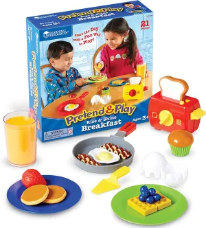 Learning Resources Pretend & Play Rise & Shine Breakfast - 21 Pieces, Ages 3  Pretend Play Food for Toddlers, Preschool Learning Toys, Kitchen Play Toys for Kids