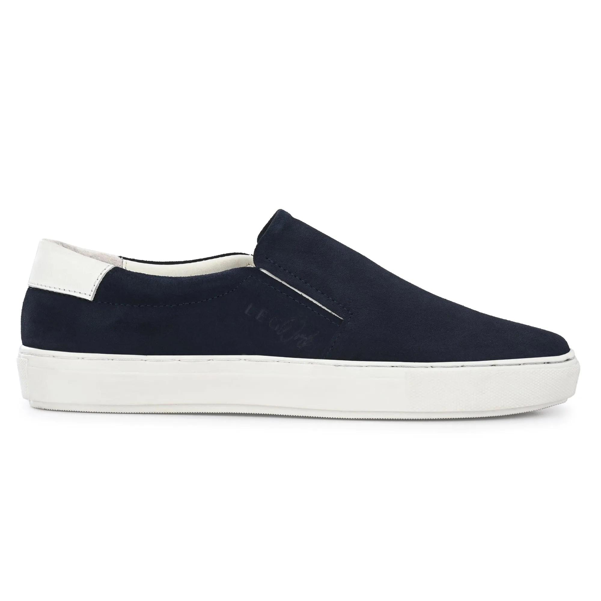 Legwork Slip On Navy Italian Suede Leather Shoes