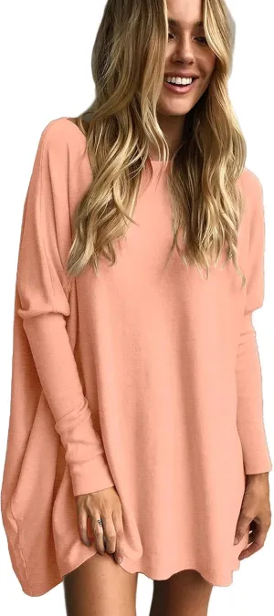LETSRUNWILD Tunic Tops to Wear with Leggings Fall Dressy Long Sleeve Oversized Sweaters T Shirts for Women
