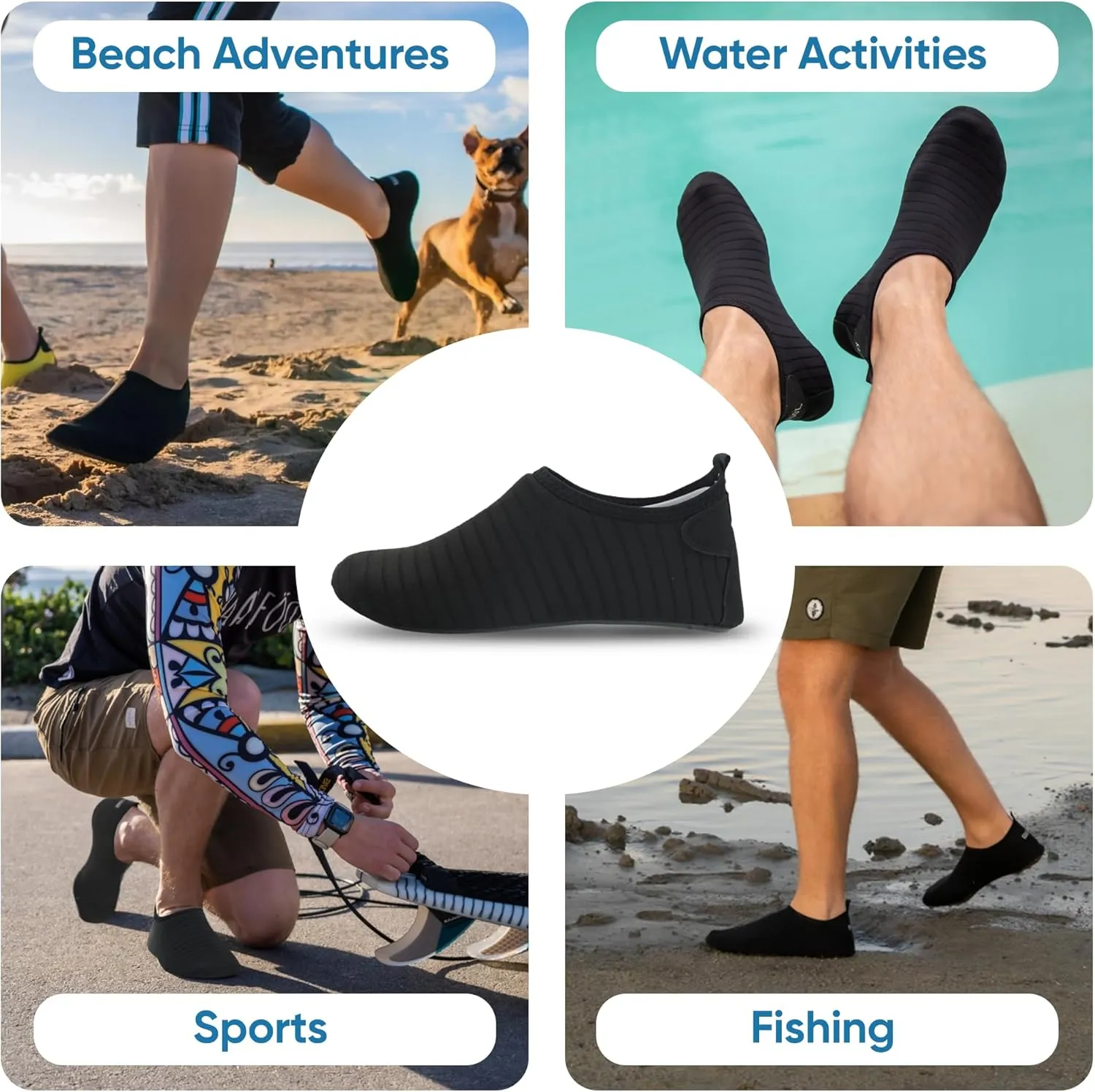 Lightweight Water Shoes for All Ages – Travel Essentials for Beach Adventures, Quick-Dry Non Slip Shoes for Indoor & Outdoor – Comfortable Design for Men, Women & Kids
