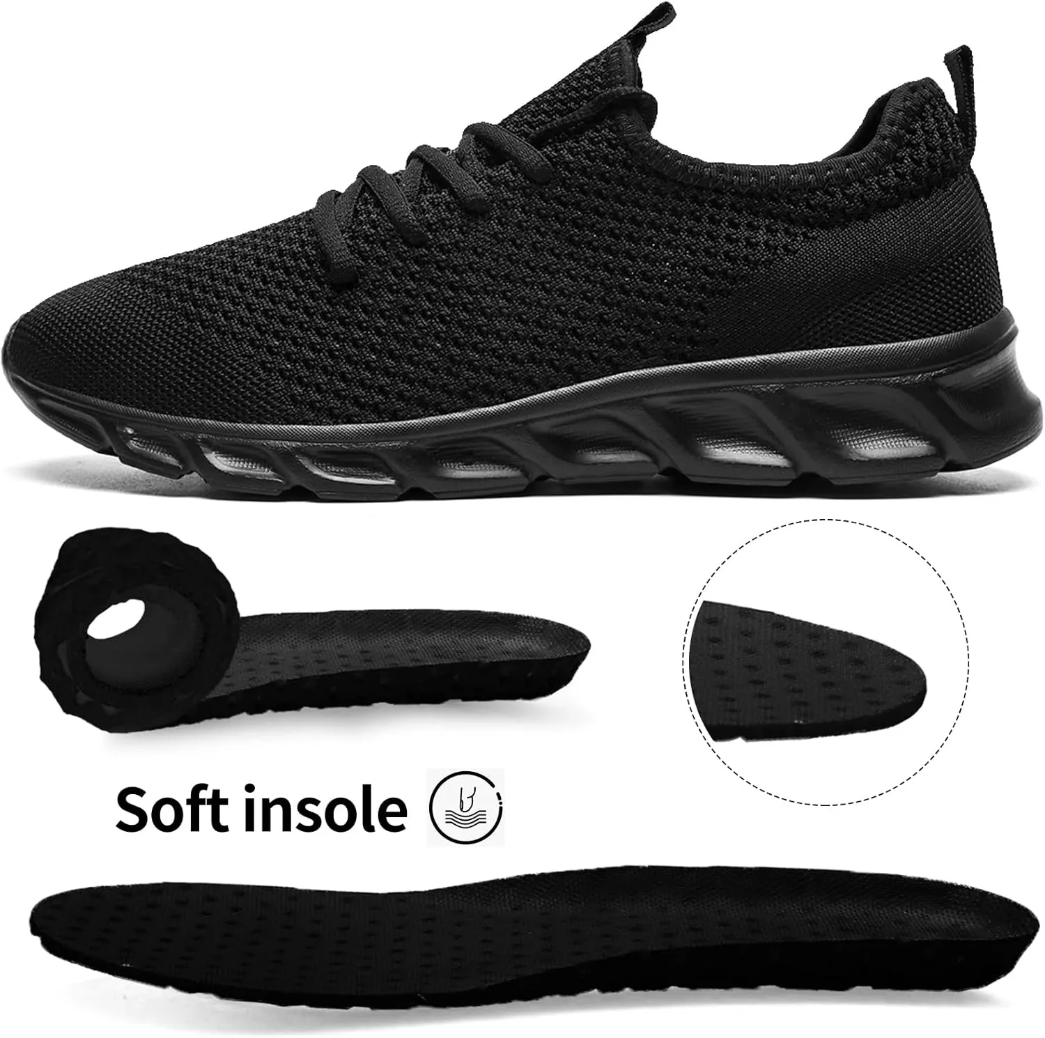 Linenghs Mens Running Shoes Tennis Gym Sneakers Casual Slip On Walking Lightweight Athletic Workout Breathable Fashion Sports Shoes