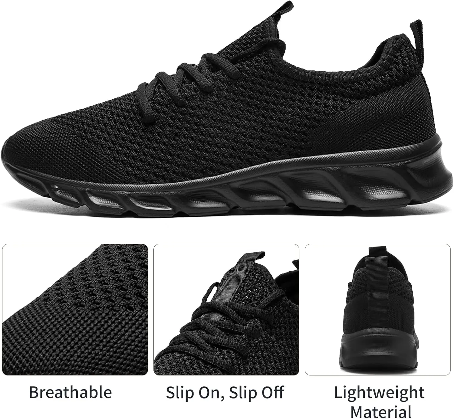 Linenghs Mens Running Shoes Tennis Gym Sneakers Casual Slip On Walking Lightweight Athletic Workout Breathable Fashion Sports Shoes