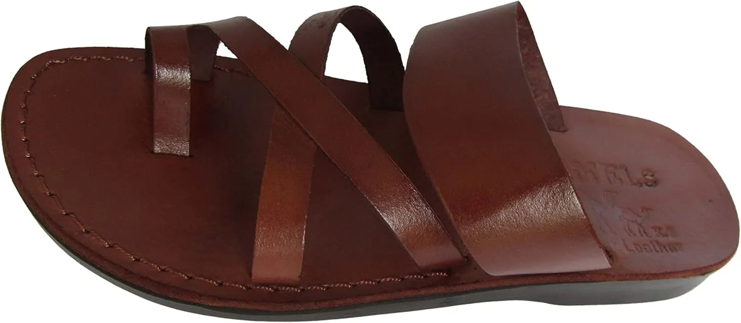 LION OF JUDAH MARKET Biblical Style 8 Unisex Adults Genuine Leather Flip Flops Jesus Sandals