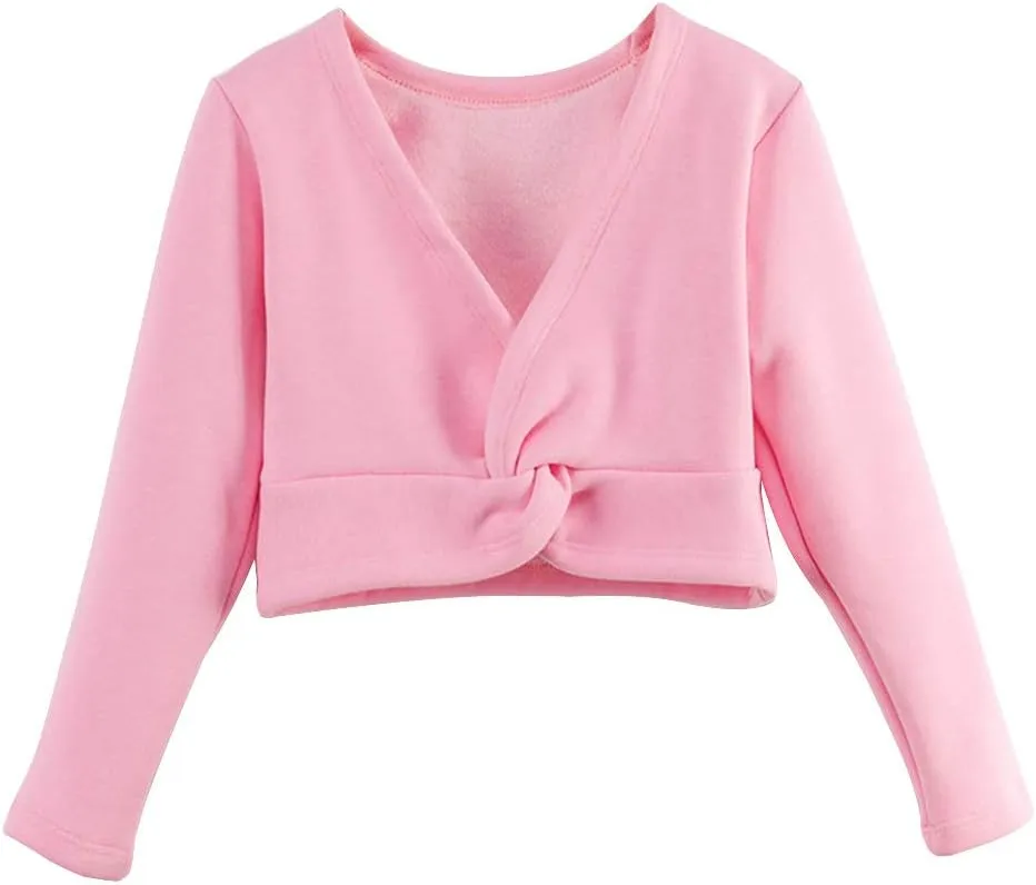 Lisianthus Girls' Classic Thick Ballet Long Sleeve Wrap Top Coats