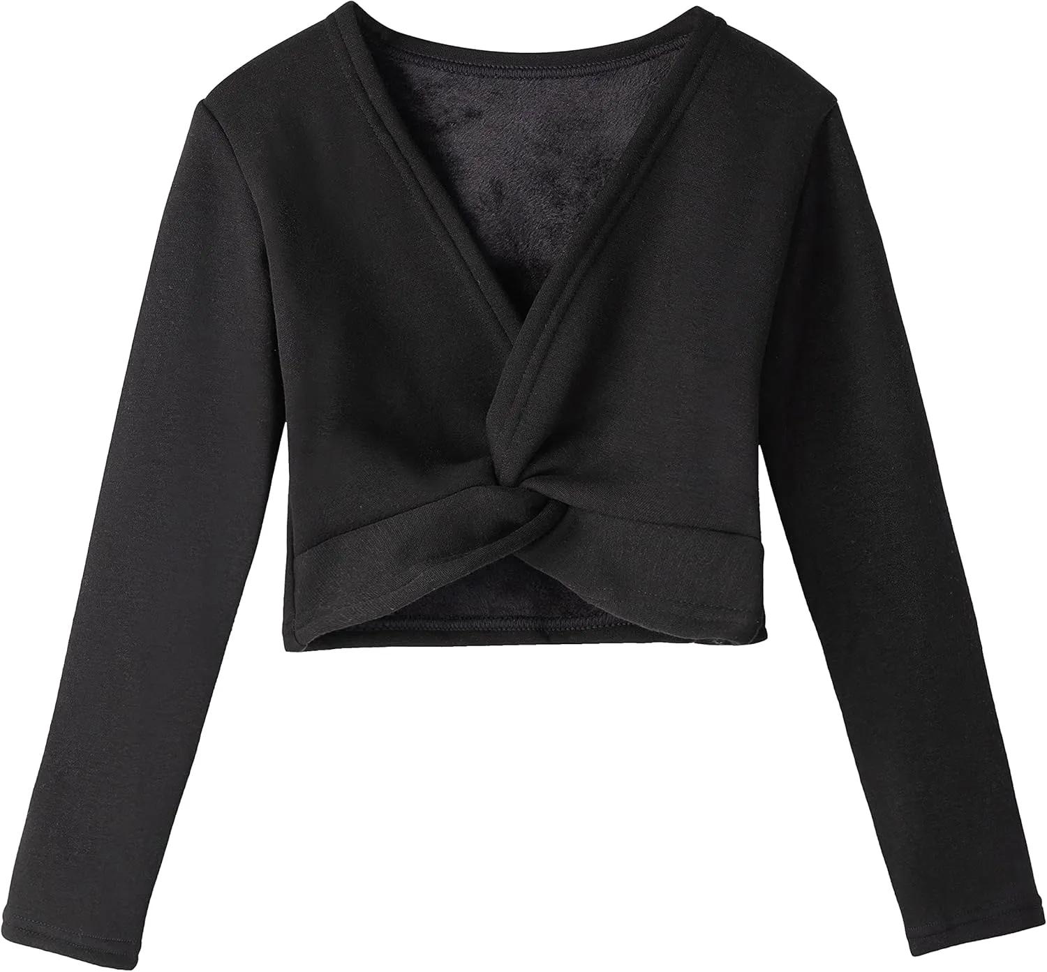 Lisianthus Girls' Classic Thick Ballet Long Sleeve Wrap Top Coats