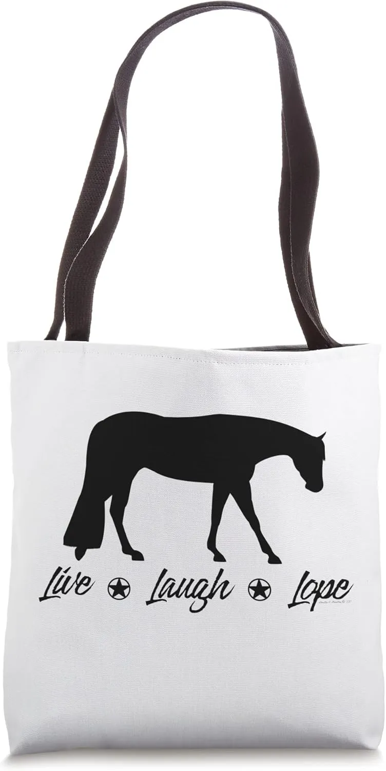 Live Laugh Lope Equestrian Western Pleasure Horse Tote Bag
