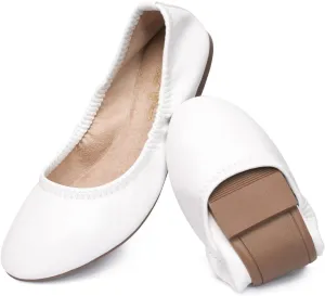 LM Women's Ballet Flats Round Toe Slip On Flats Shoes Casual Dress Shoes Foldable Portable Travel Ballet Flat