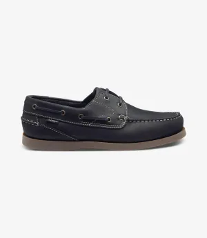 LOAKE LYMINGTON NAVY RUBBER MOCCASIN SOLE F-MEDIUM