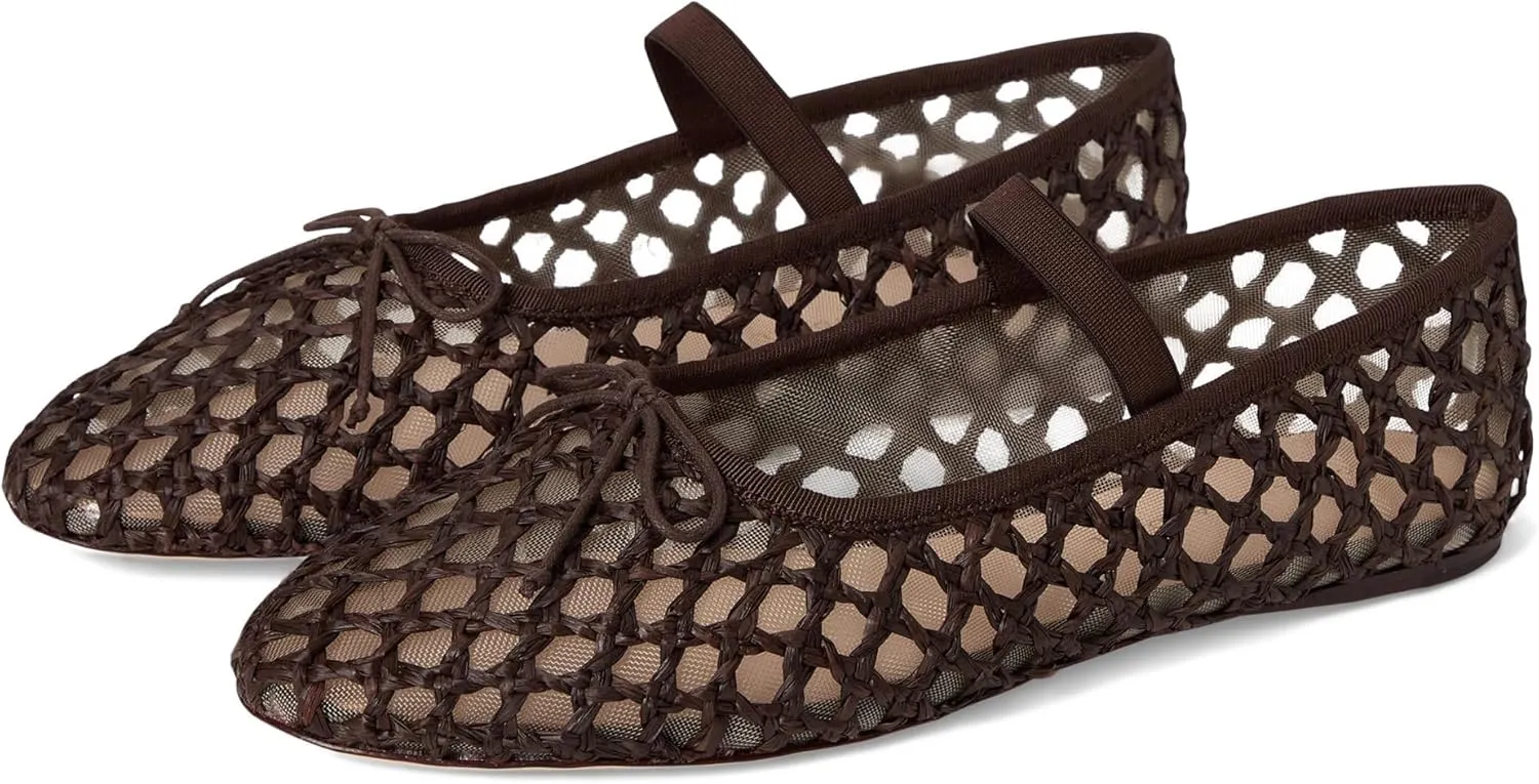 Loeffler Randall Women's Leonie Ballet Flat, Chocolate 2, 10