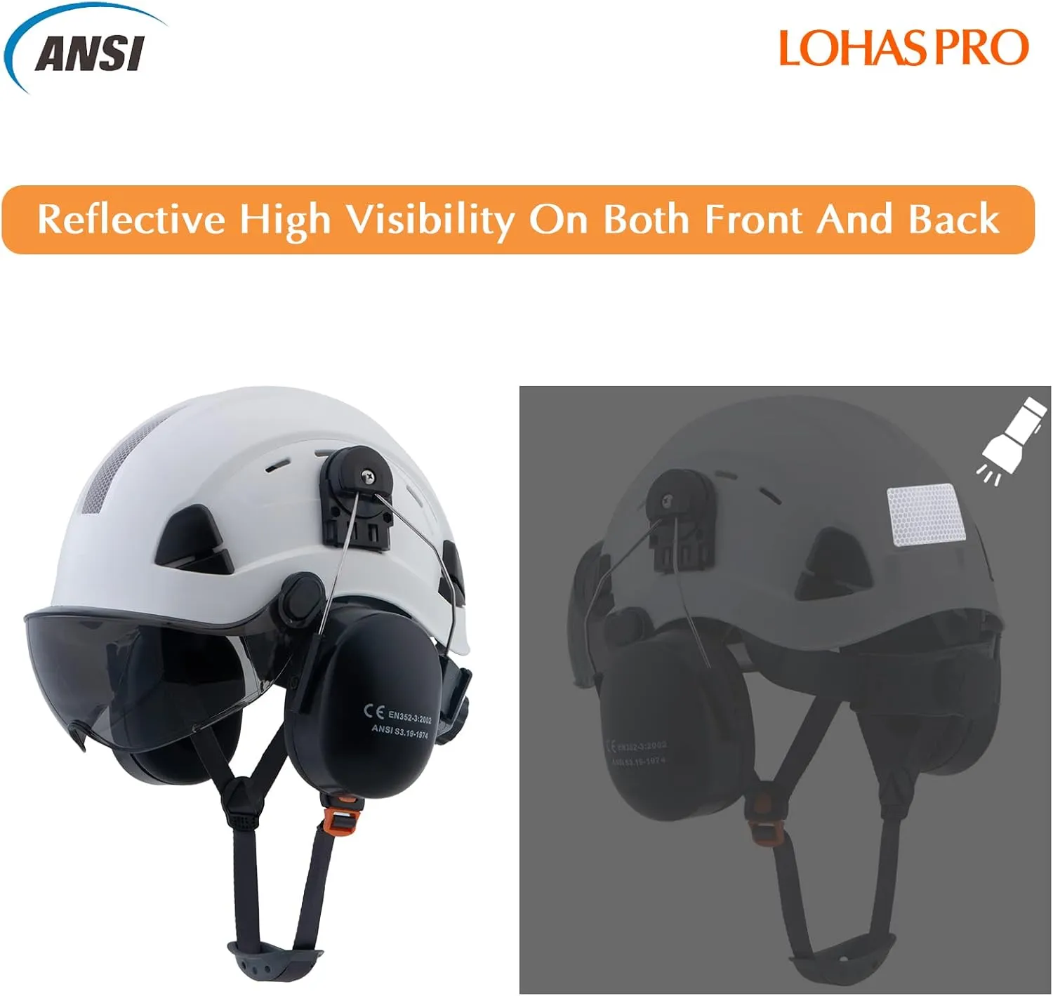 LOHASPRO Hard Hat Safety Helmet Arborist Forestry Helmet Garden Tree Cutting Logging Wood Chopping Chainsaw Work Construction Hardhat
