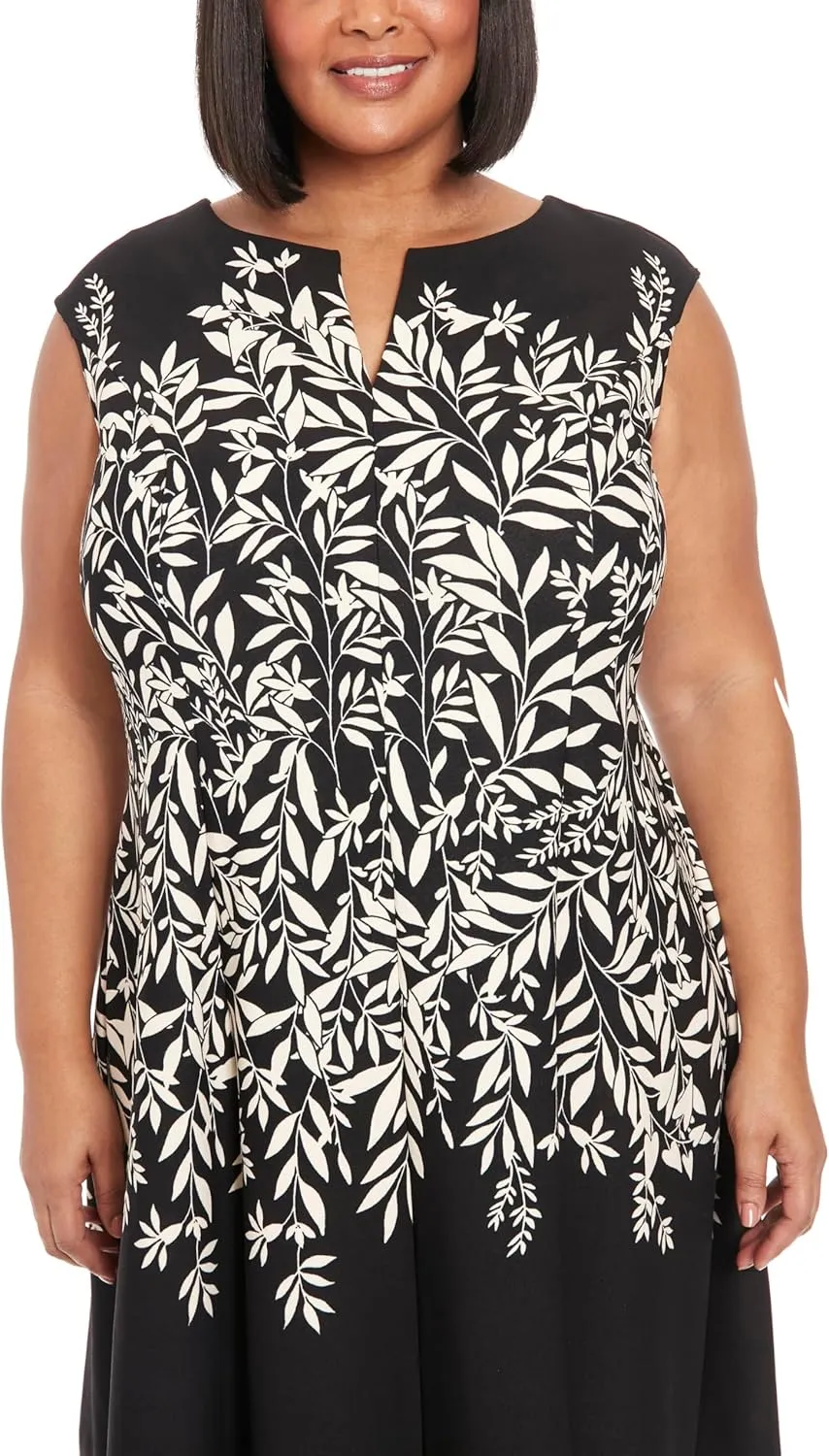 London Times Fit-and-Flare Summer V-Neck Bridal Shower, Wedding Guest, Casual Work Dresses for Women
