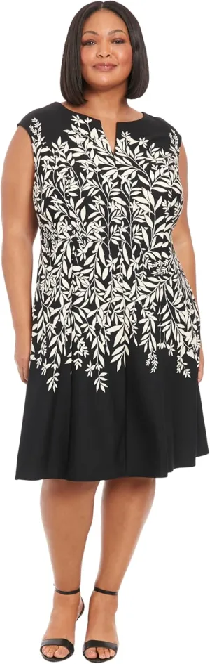 London Times Fit-and-Flare Summer V-Neck Bridal Shower, Wedding Guest, Casual Work Dresses for Women