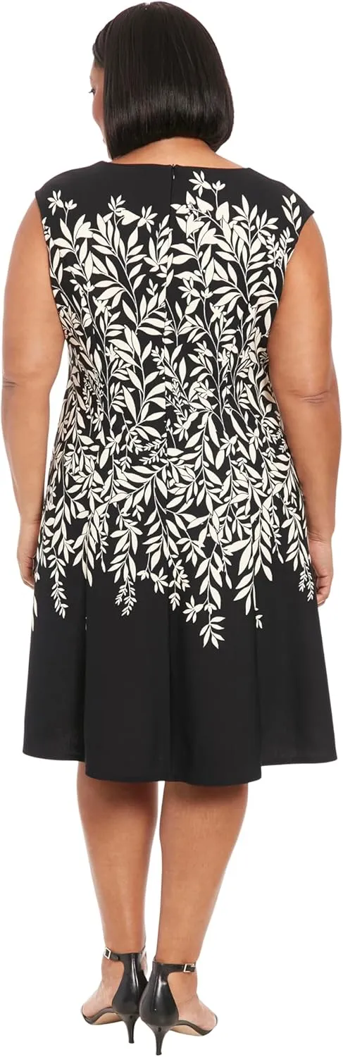 London Times Fit-and-Flare Summer V-Neck Bridal Shower, Wedding Guest, Casual Work Dresses for Women