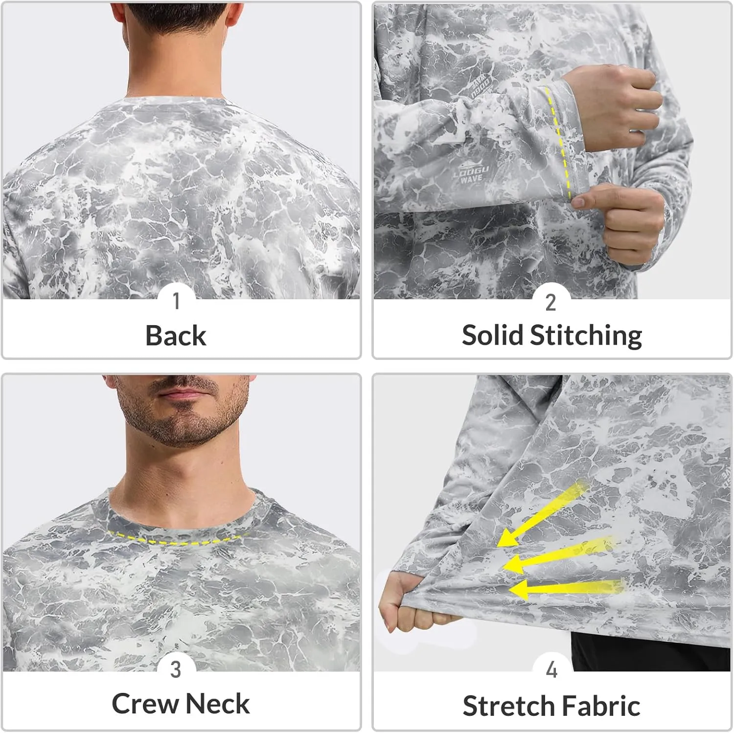 LOOGU Men’s Hunting Camo Shirt Lightweight, Camouflage Shirts for Men Long Sleeve Shirt for Fishing Hiking Camping