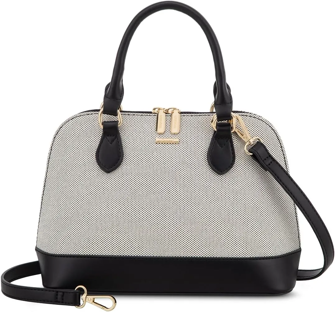 LOVEVOOK Purse for Women Small Crossbody Bags Classic Double Zip Top Handle Dome Satchel Bag