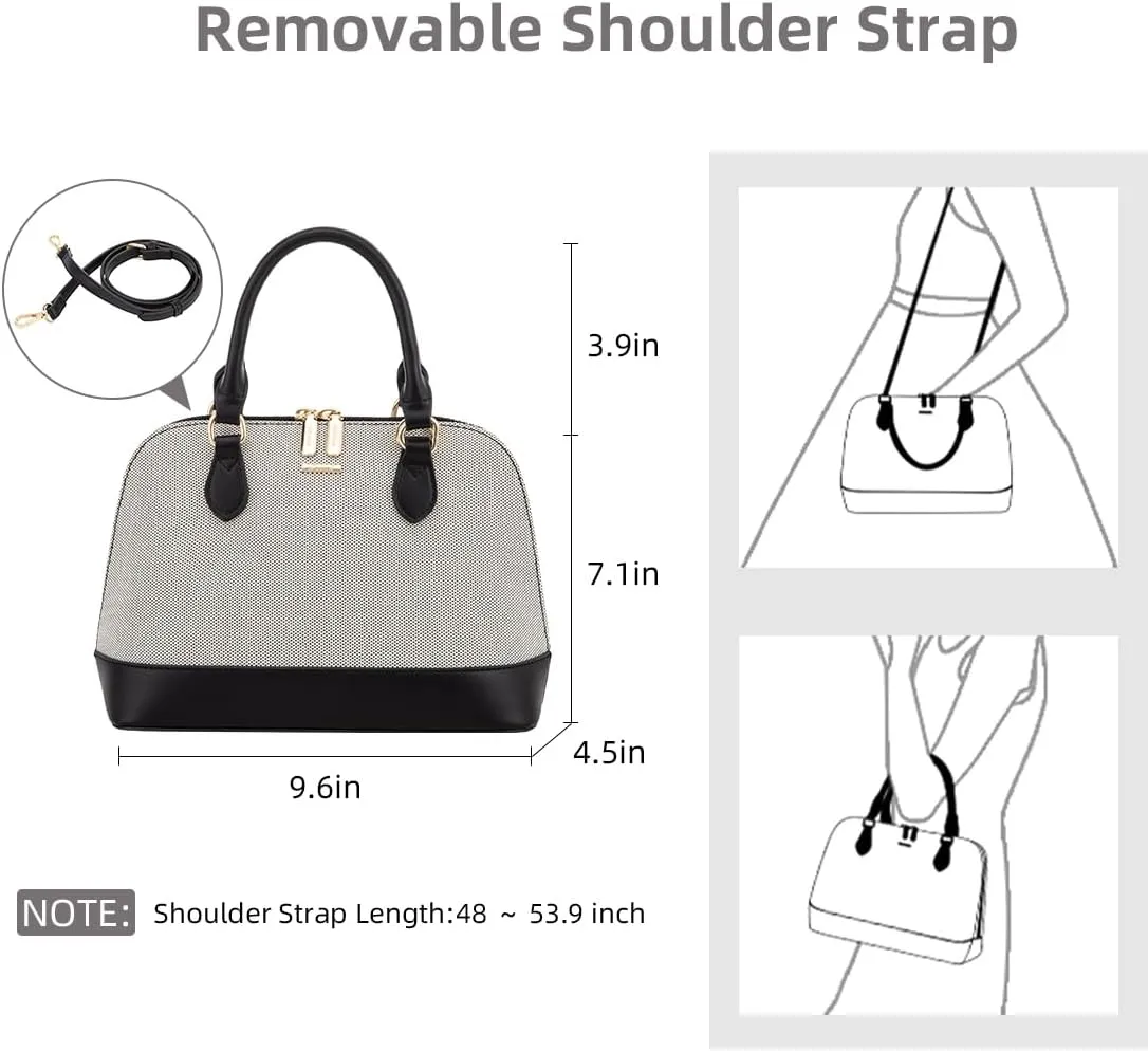 LOVEVOOK Purse for Women Small Crossbody Bags Classic Double Zip Top Handle Dome Satchel Bag
