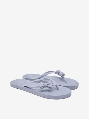 LUNA BLU Dusty Blue Bow-Detailed Flip-Flop