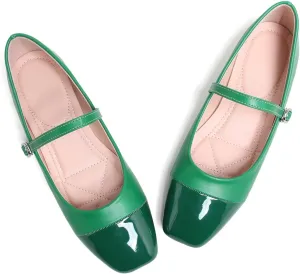 LUXINYU Women's Slip on Flats,Classy Round Toe Solid Classic Mary Jane Ballet Dance Shoes Soft Comfortable PU Flat Shoes