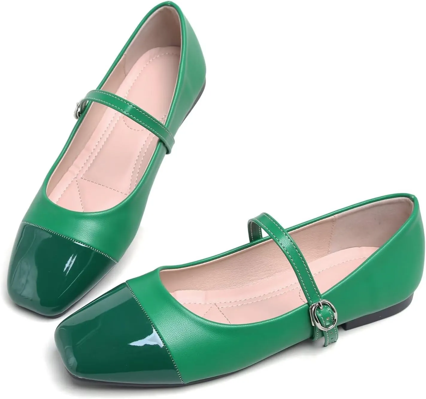 LUXINYU Women's Slip on Flats,Classy Round Toe Solid Classic Mary Jane Ballet Dance Shoes Soft Comfortable PU Flat Shoes