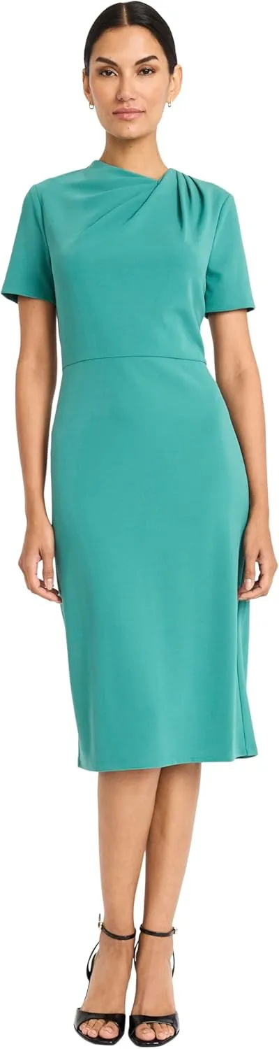 Maggy London Chic Asymmetric Crew Neck Short Sleeve Below The Knee Womens Dresses