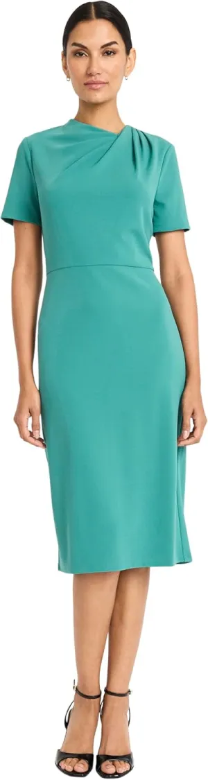 Maggy London Chic Asymmetric Crew Neck Short Sleeve Below The Knee Womens Dresses