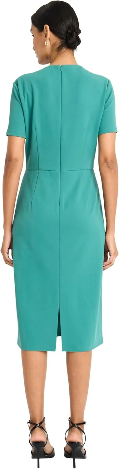 Maggy London Chic Asymmetric Crew Neck Short Sleeve Below The Knee Womens Dresses