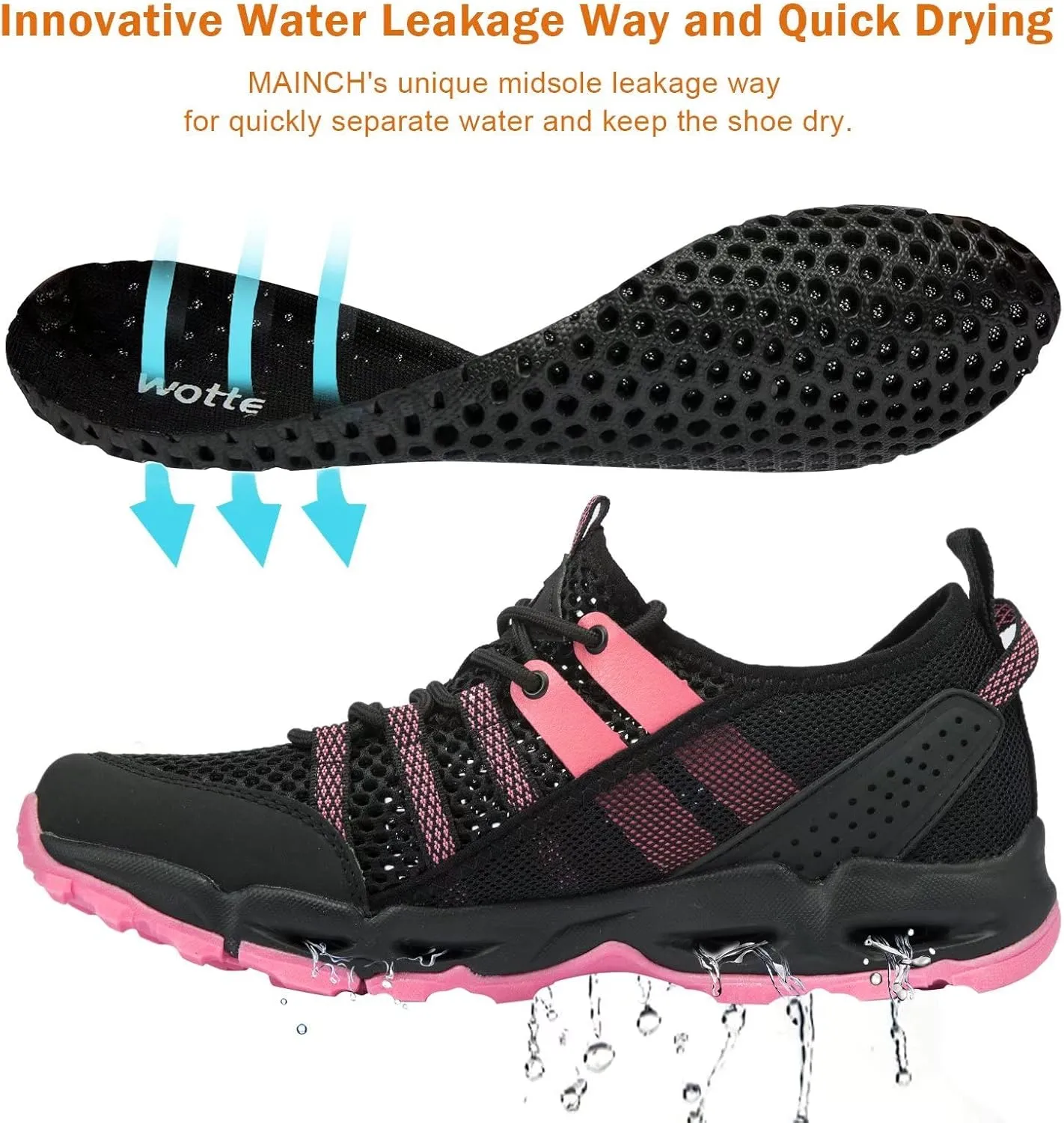 MAINCH Women's Hiking Water Shoes Quick Dry Outdoor Sport Sneakers