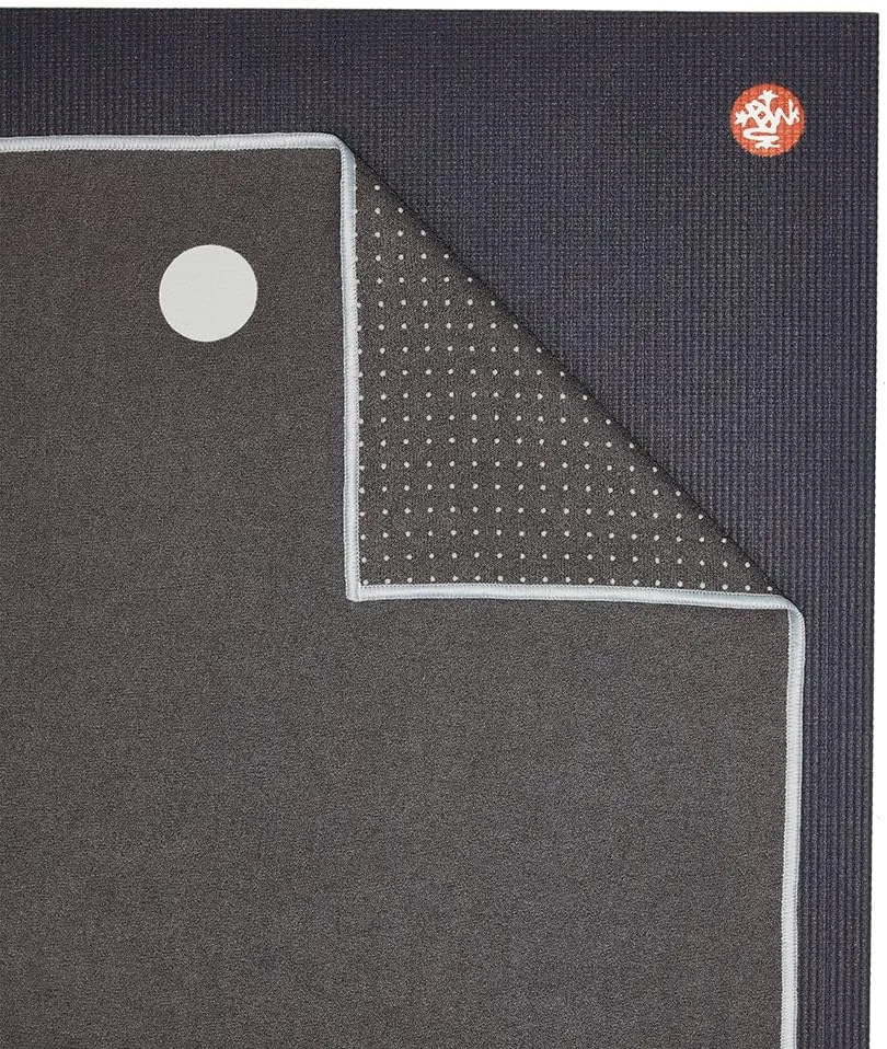 Manduka Yogitoes Yoga Towel – Rubber Grip Dots Non-Slip Bottom, Quick Dry Fitness Towel for Hot Yoga, Pilates, Exercise