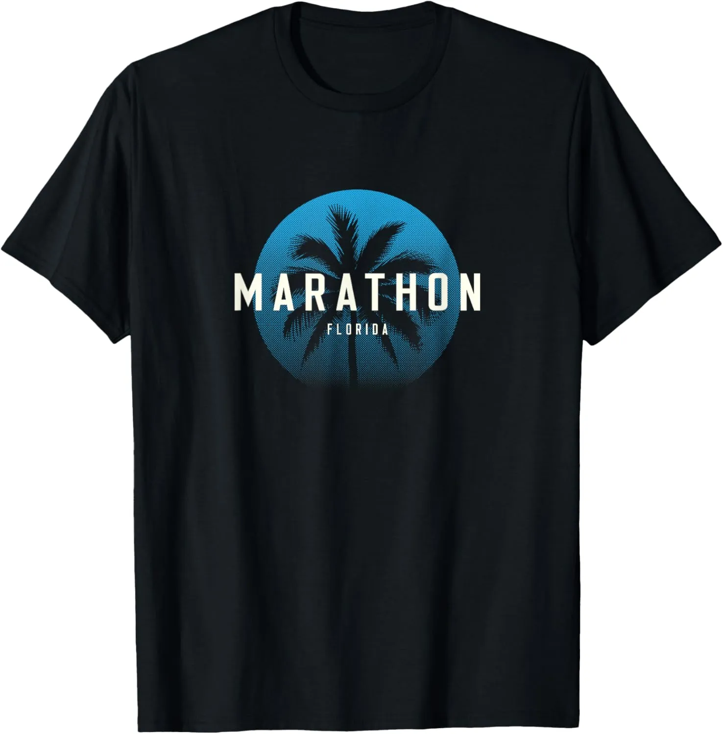 Marathon FL Vintage Palm Tree Beach Design T-Shirt