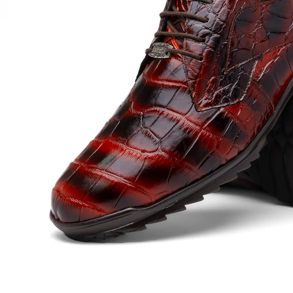 Marco Di Milano Vulcan in Rustic Cognac Alligator Sneakers